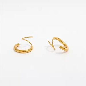 Louise Carter Gold Ripcurl Double Hoop Earrings